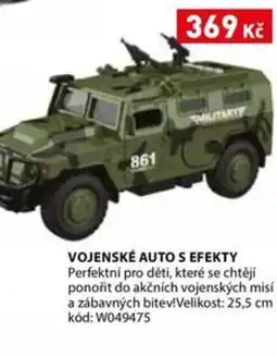 Wiky Vojenské auto s efekty nabídka