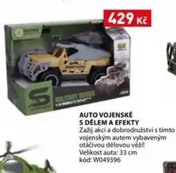 Wiky Auto vojenské s dělem a efekty nabídka