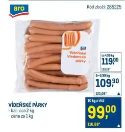 Makro Vídeňské párky* • nabídka