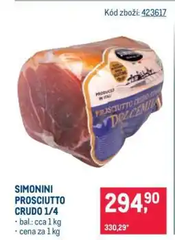 Makro SIMONINI PROSCIUTTO CRUDO 1/4 nabídka
