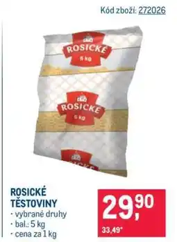Makro Rosické těstoviny nabídka
