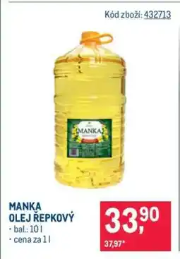Makro Manka olej řepkový nabídka