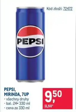 Makro Pepsi, Mirinda, 7Up nabídka