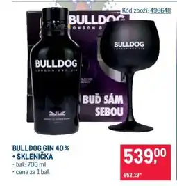 Makro BULLDOG GIN 40 % + SKLENIČKA nabídka