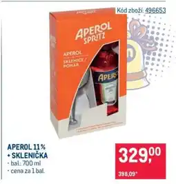 Makro APEROL 11 % + SKLENIČKA nabídka