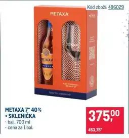 Makro METAXA 7* 40% + SKLENIČKA nabídka