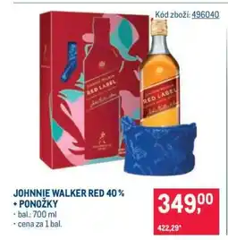 Makro JOHNNIE WALKER RED 40 % + PONOŽKY nabídka