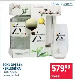 Makro ROKU GIN 43 % + SKLENIČKA nabídka