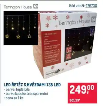LED ŘETĚZ S HVĚZDAMI 138 LED