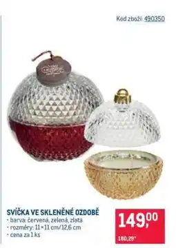 Makro SVÍČKA VE SKLENĚNÉ OZDOBĚ nabídka