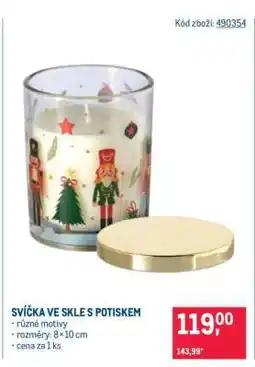 Makro SVÍČKA VE SKLE S POTISKEM nabídka