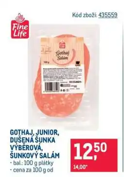 Makro GOTHAJ, JUNIOR, DUŠENÁ ŠUNKA VÝBĚROVÁ, ŠUNKOVÝ SALÁM nabídka