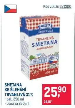 Makro SMETANA KE ŠLEHÁNÍ TRVANLIVÁ 31 % nabídka
