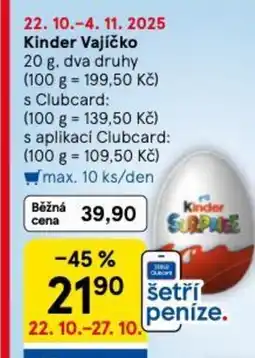 Tesco Kinder Vajíčko nabídka