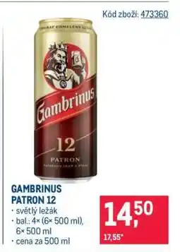 Makro Gambrinus Patron 12 nabídka