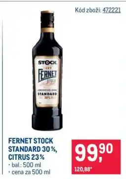 Makro FERNET STOCK STANDARD 30 %, CITRUS 23 % nabídka