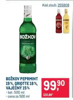 Makro BOŽKOV PEPRMINT 19 %, GRIOTTE 18 %, VAJEČNÝ 15 % nabídka