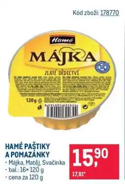 Makro HAMÉ PAŠTIKY A POMAZÁNKY nabídka