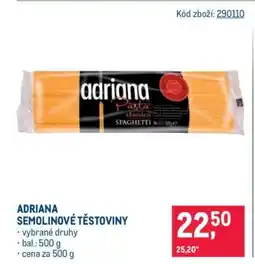 Makro Adriana Semolinové těstoviny nabídka