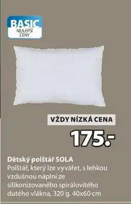 JYSK Dětský polštář SOLA nabídka