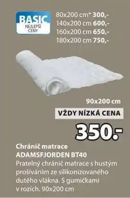 JYSK Chránič matrace ADAMSFJORDEN BT40 nabídka