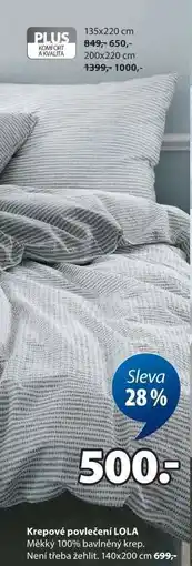 JYSK KREPOVÉ POVLEČENÍ LOLA nabídka