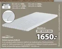 JYSK DREAMZONE VRCHNÍ MATRACE KJELLA nabídka