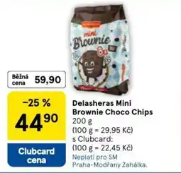 Tesco Delasheras Mini Brownie Choco Chips nabídka