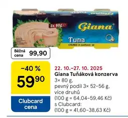 Tesco Giana Tuňáková konzerva nabídka