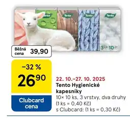 Tesco Tento Hygienické kapesníky nabídka