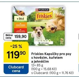 Tesco Friskies Kapsičky pro psy s hovězím, kuřetem a jehněčím nabídka