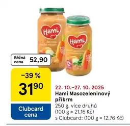 Tesco Hami Masozeleninový příkrm nabídka