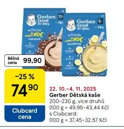 Tesco Gerber Dětská kaše nabídka