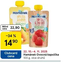Tesco Hamánek Ovocná kapsička nabídka