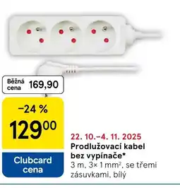 Tesco Prodlužovací kabel bez vypínače nabídka