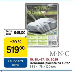 Tesco Ochranná plachta na auto nabídka