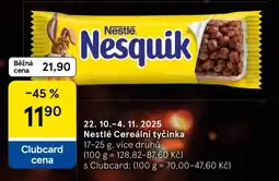Tesco Nestlé Cereální tyčinka nabídka