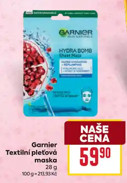 Billa GARNIER Textilní pleťová maska nabídka