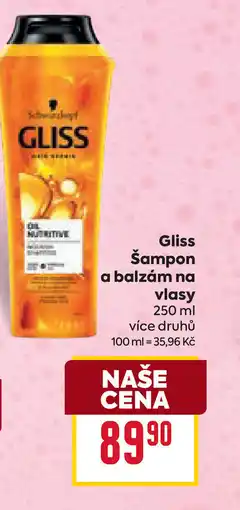 Billa Gliss Šampon a balzám na vlasy nabídka