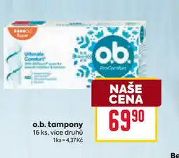 Billa O.b. tampony nabídka