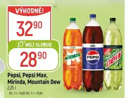 Globus Pepsi, Pepsi Max, Mirinda, Mountain Dew nabídka