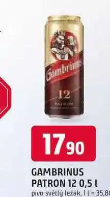 Trefa GAMBRINUS PATRON 12 0,5 l nabídka