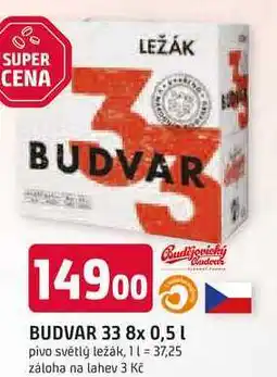 Trefa BUDVAR 33 8x 0,5 l pivo světlý ležák nabídka