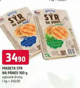 Trefa MADETA SÝR NA PÁNEV 100 g vybrané druhy nabídka
