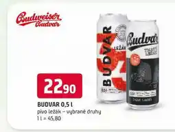 Trefa BUDVAR 0,5l pivo ležák nabídka