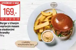 Globus Burger s trhaným vepřovým masem a steakovými hranolky nabídka