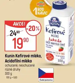 Globus Kunín Kefírové mléko, Acidofilní mléko nabídka