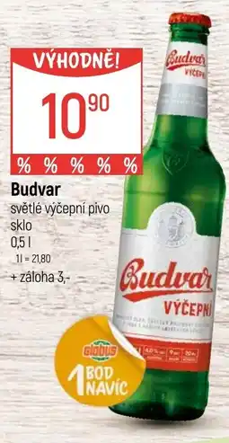 Globus Budvar světlé výčepní pivo nabídka