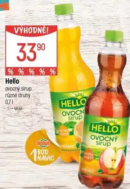 Globus Hello ovocný sirup nabídka