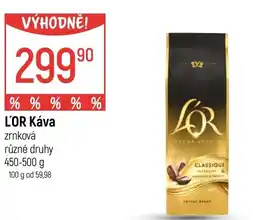 Globus L'OR Káva zrnková nabídka